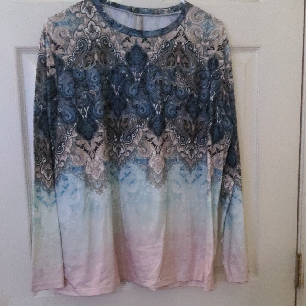 Elegant Paisley Long Sleeve Top